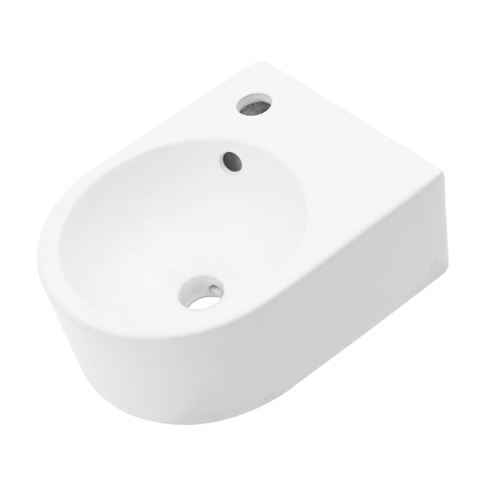 Carshome 13"x10.4"Ceramic Rectangular Wall Mount Bathroom Sink with ...
